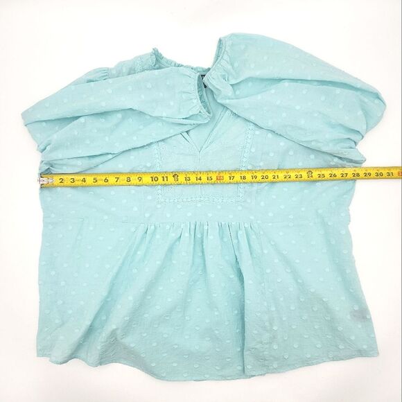 Torrid Babydoll Top Womens Size 4X Clip Dot Eyelet Cottagecore Peasant Prairie - Picture 6 of 10